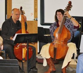 Michal and Pat with Bass Viols